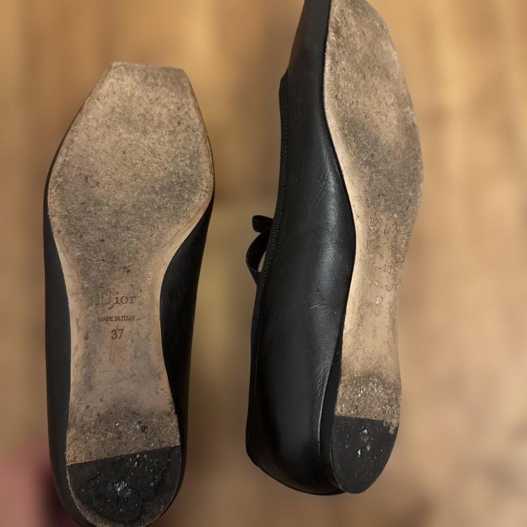 Dior ブラック フラットシューズ 37
