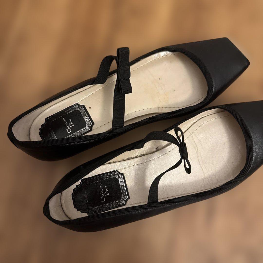 Dior ブラック フラットシューズ 37