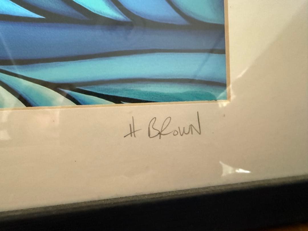 ヘザーブラウン絵画・サイン入り・額縁付き・美品