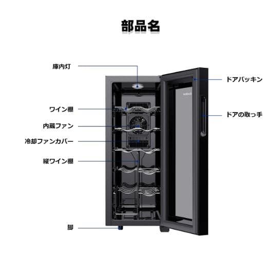 新品 12本収納 ワインセラー ペルチェ静音式　縦置き横置き対応　 ワインセラー
