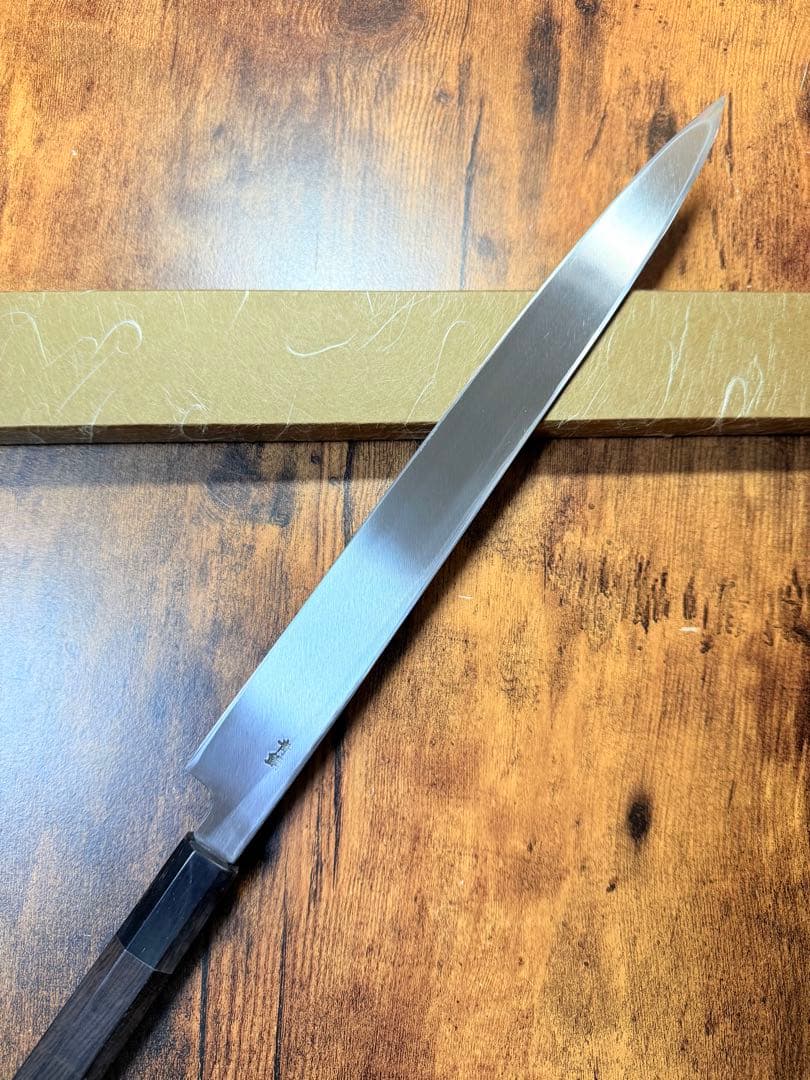 【堺打刃物】フグ引　包丁　青鋼　尺　黒檀水牛八角柄 包丁