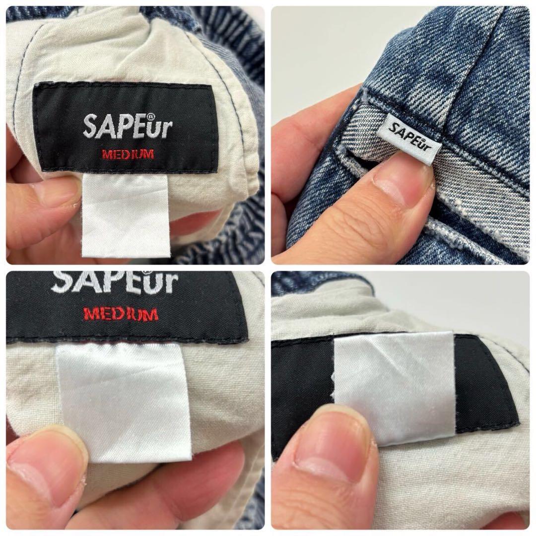 希少 SAPEur KIDS キッズ ヴィンテージ デニム トラック パンツ M
