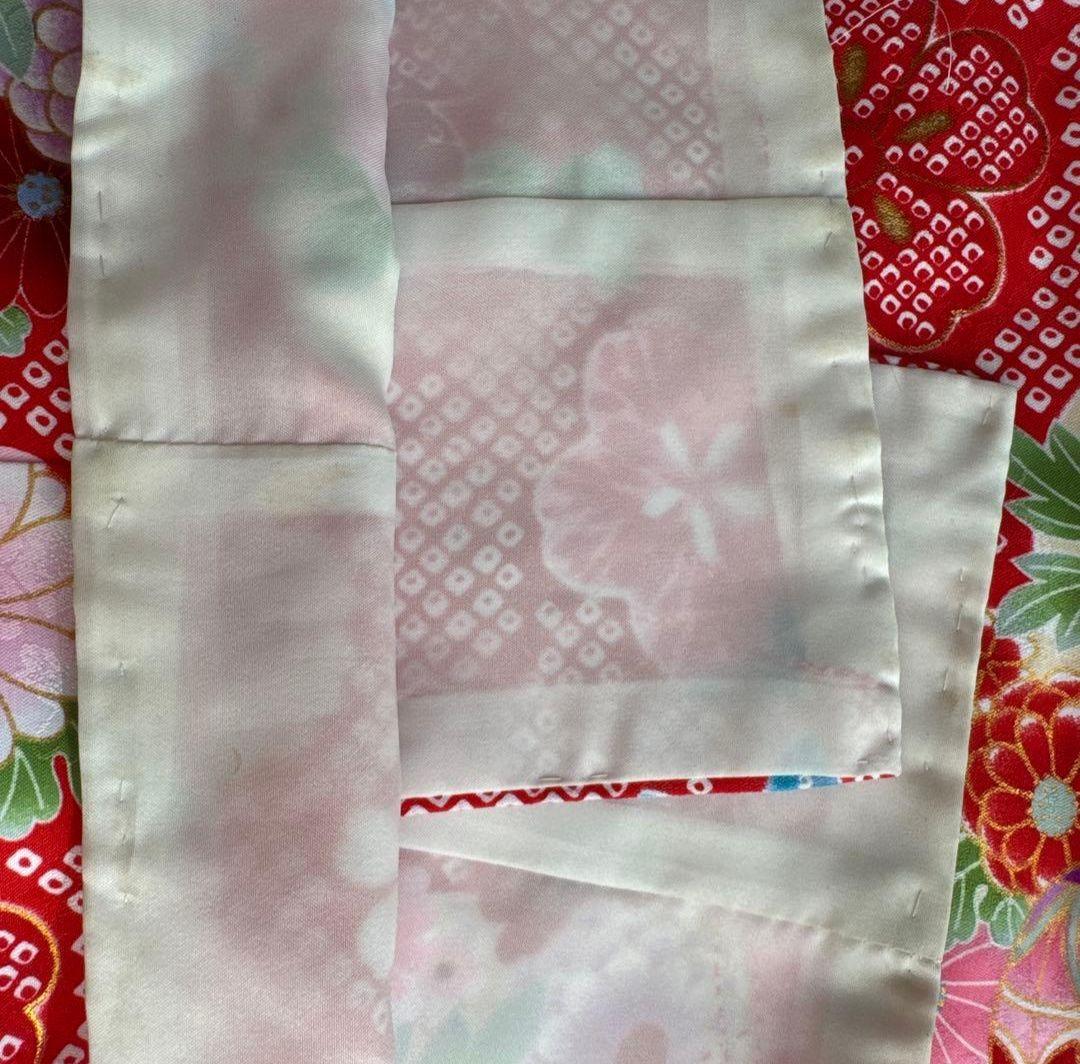 即日・翌日発送/七五三 3歳 女の子/着物/被布/花ひめ8点セット/ 赤白ピンク