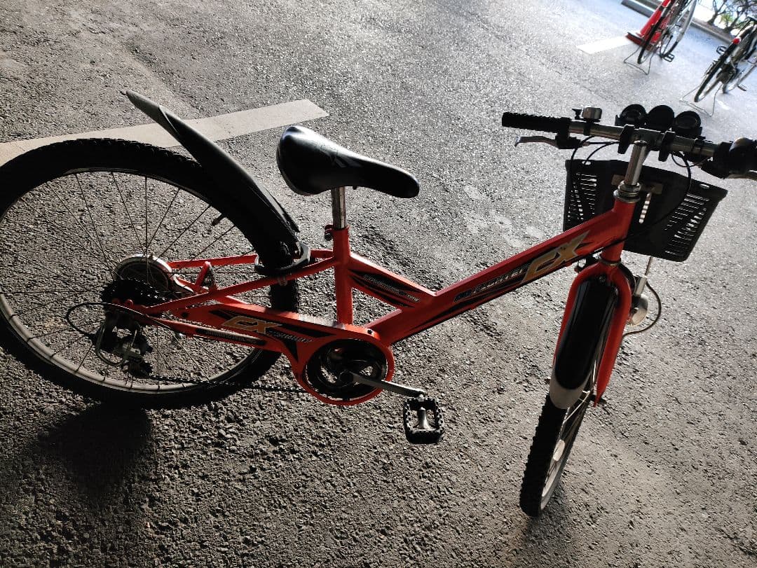 子供用自転車オレンジ キッズバイク 前カゴ付き