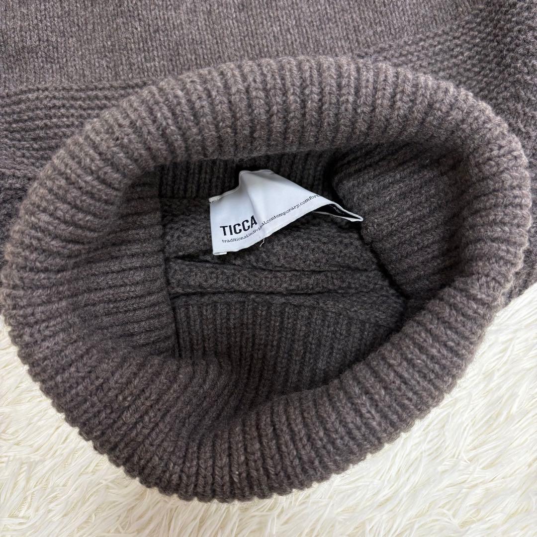 美品　TICCA ウール100％　ニットワンピース タートルネック　ティッカ