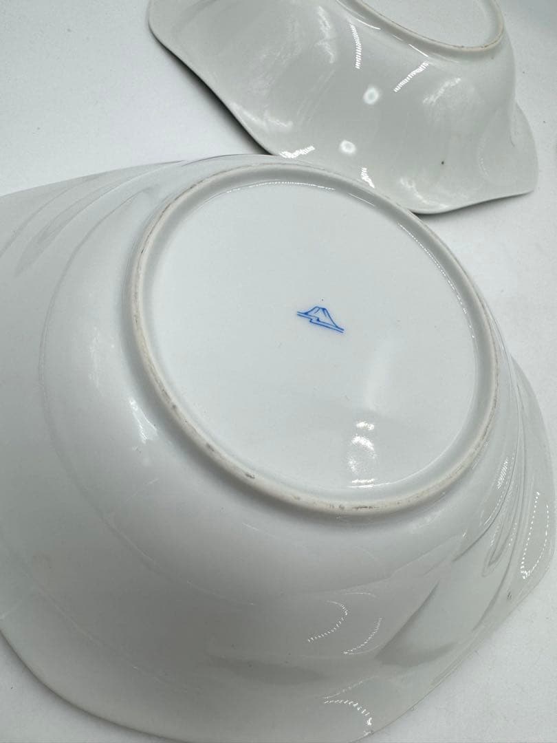 オールド深川製磁　耳付楕円　ぶどう絵皿　5枚組