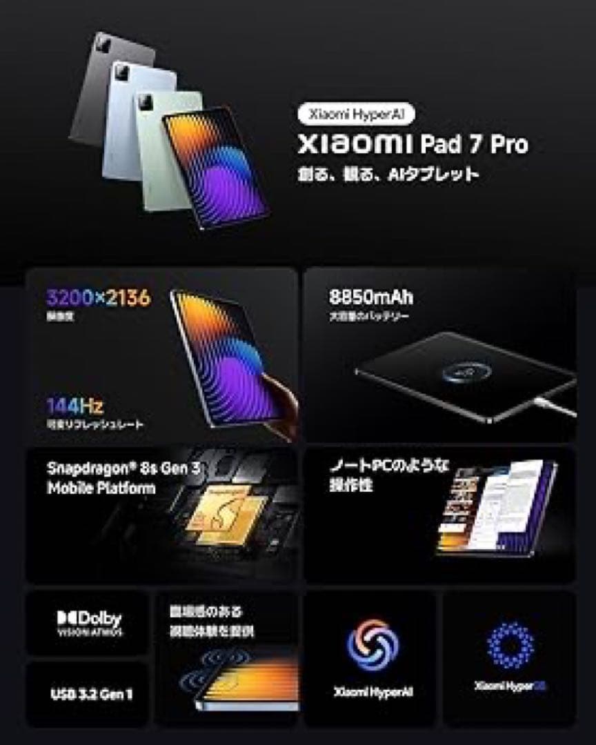 Xiaomi Pad 7 Pro MatteGlass 12G+512G グレー