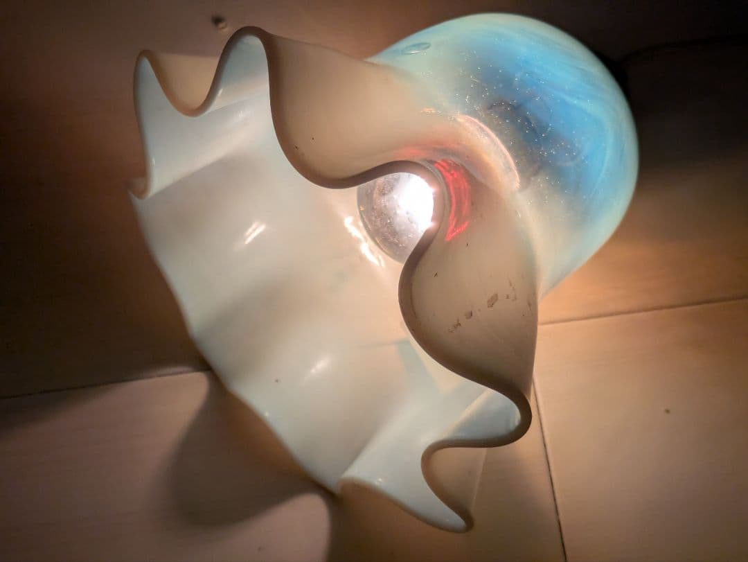 イギリス ヴァセリンガラス アンティーク シェード ガラス 照明