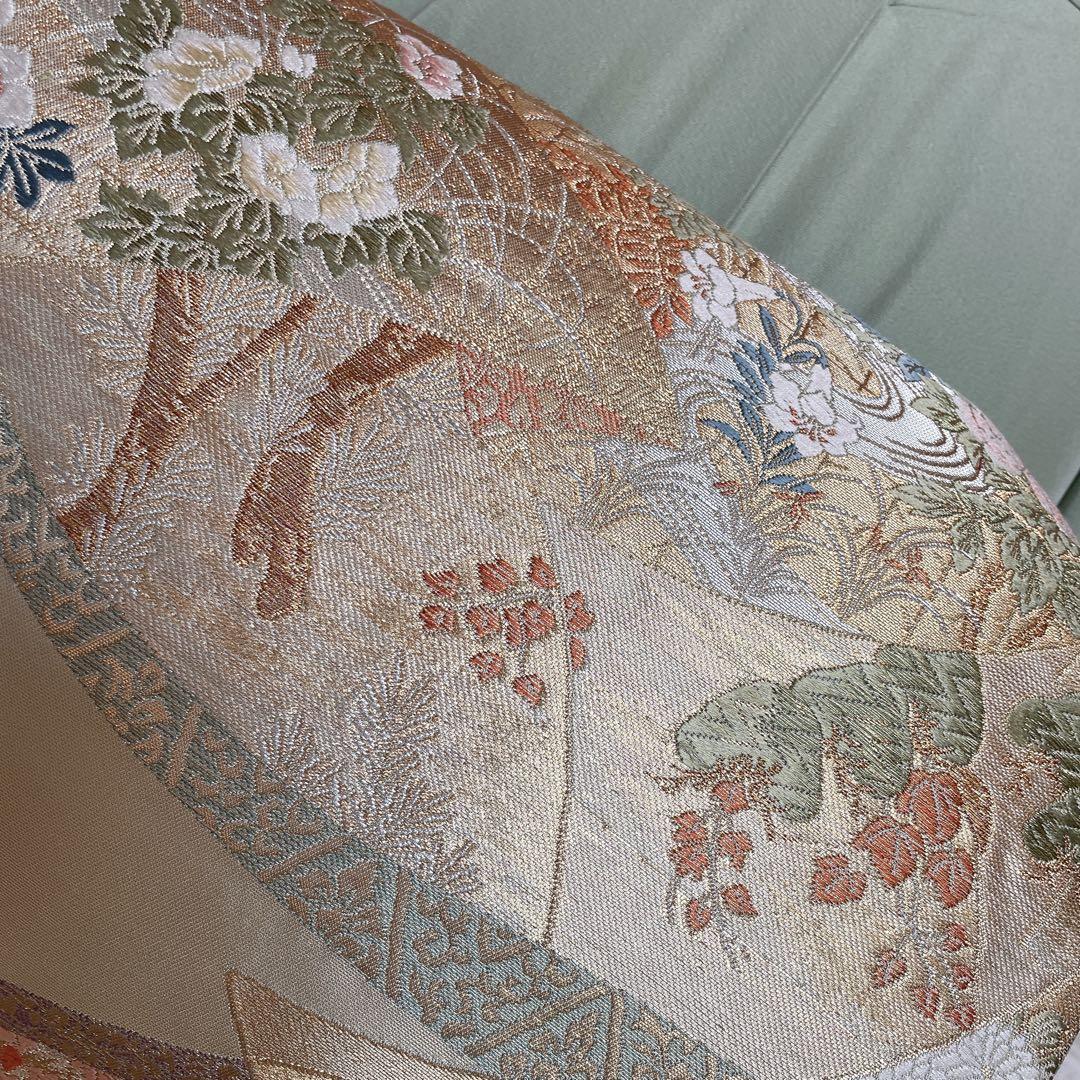 訪問着+長襦袢　フルセット　汕頭刺繍　花々　入学式　卒業式　着物　I10