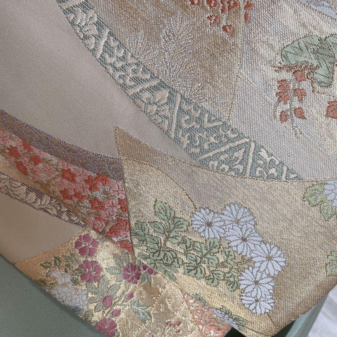 訪問着+長襦袢　フルセット　汕頭刺繍　花々　入学式　卒業式　着物　I10