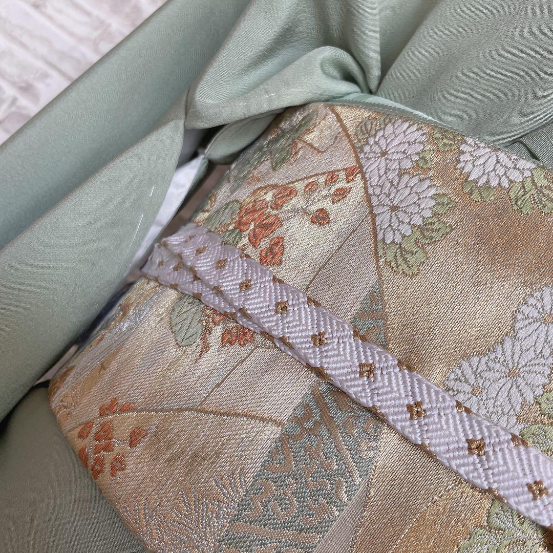 訪問着+長襦袢　フルセット　汕頭刺繍　花々　入学式　卒業式　着物　I10