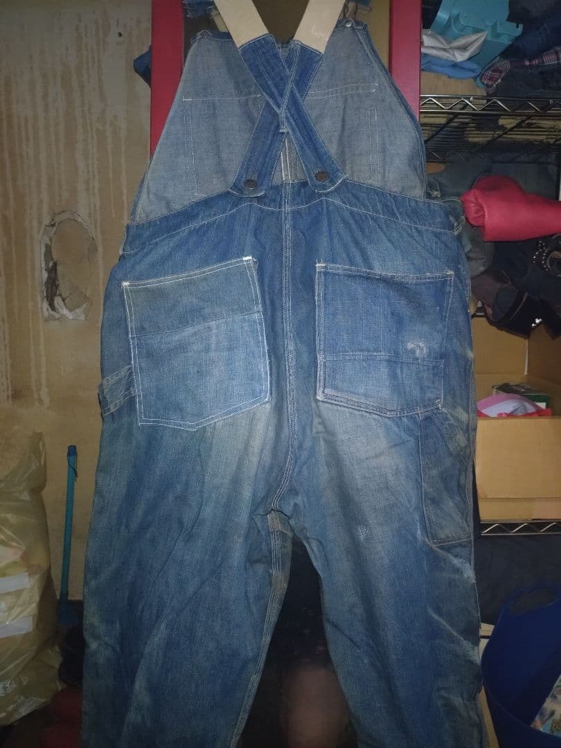 ４０sヴィンテージ オーバーオール ヘッドライト ハウスマーク