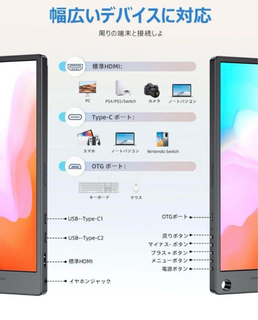 【お買い得価格】EVICIV モバイルモニター 15.6インチ