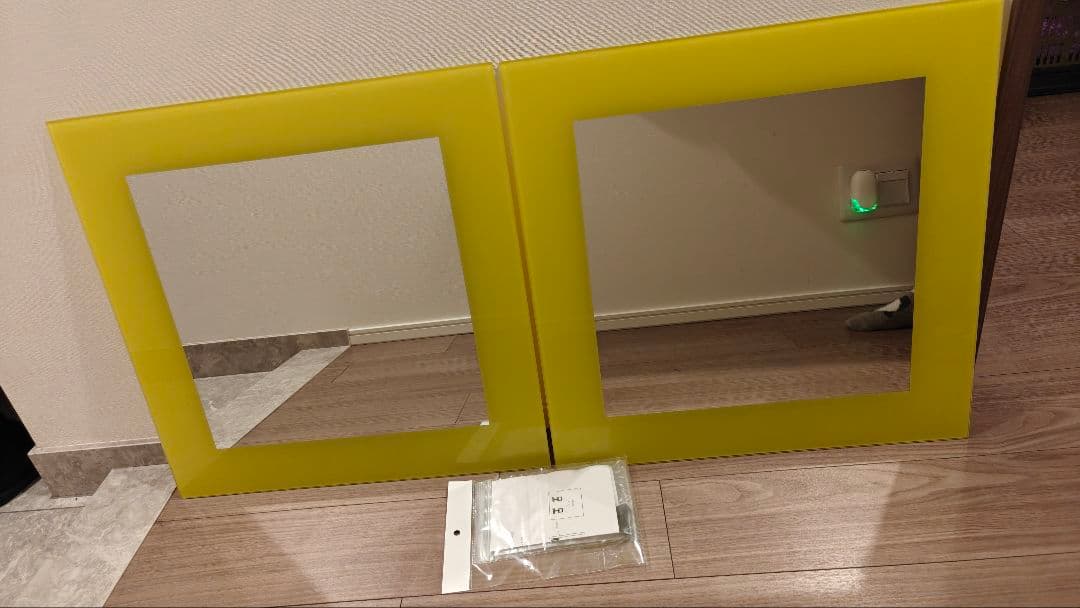 【セール中】2枚 アルテジャパン ミラー 壁掛け イエロー 鏡 ドレッサー 北欧