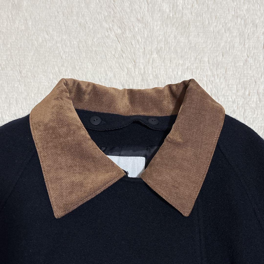 極美品✨COHINA 2wayカラーゴールドボタンミドルコート　ネイビー