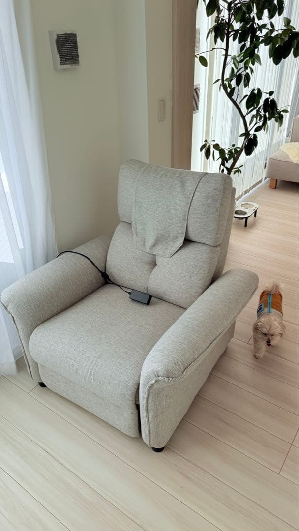 ニトリ リクライニング機能付きグレーソファ