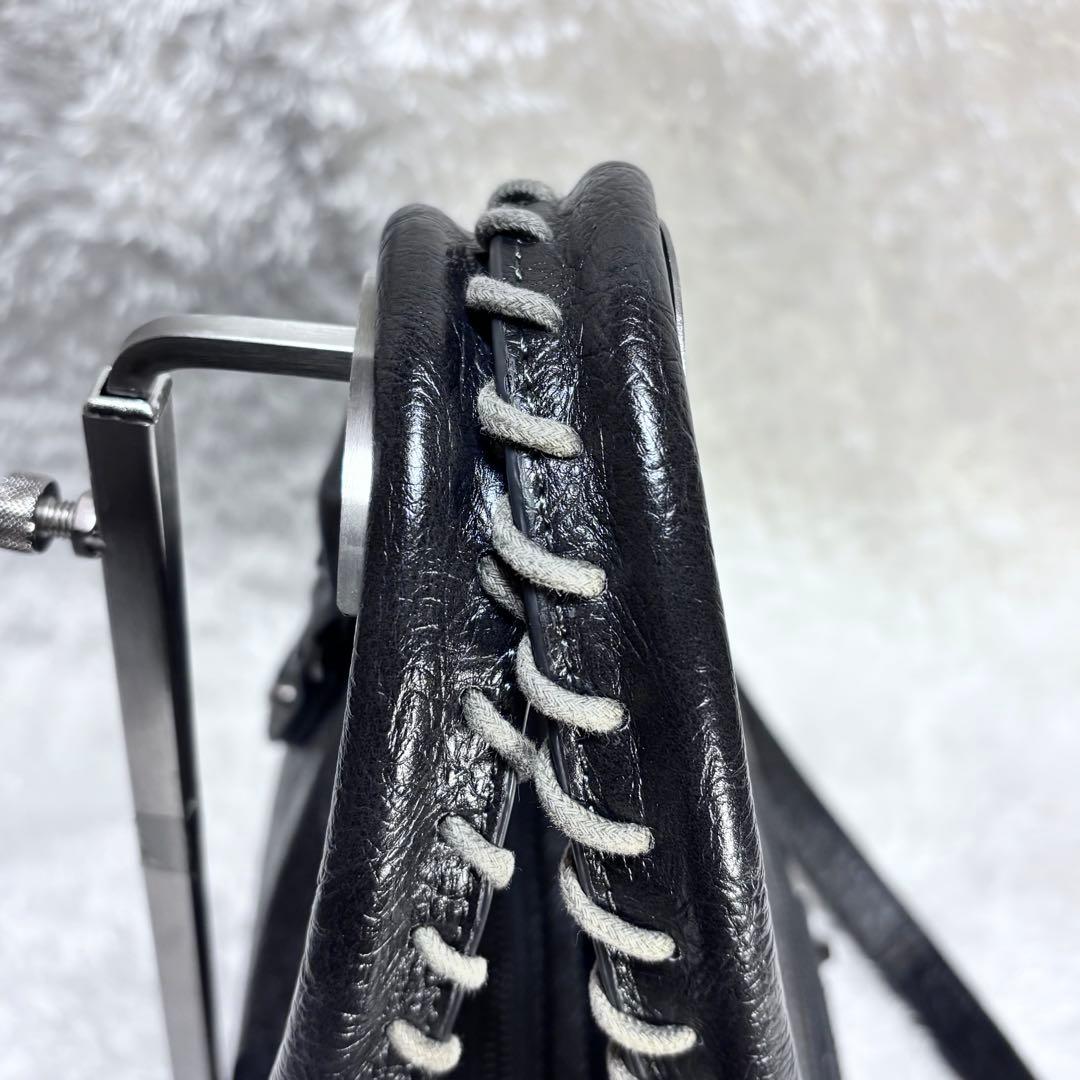 00s y2k アーカイブ シワ加工 レザー バッグ ショルダー可 A4