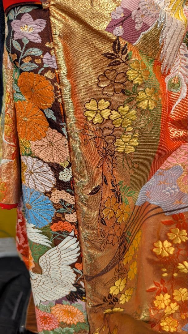 色打掛　オレンジ朱色牡丹