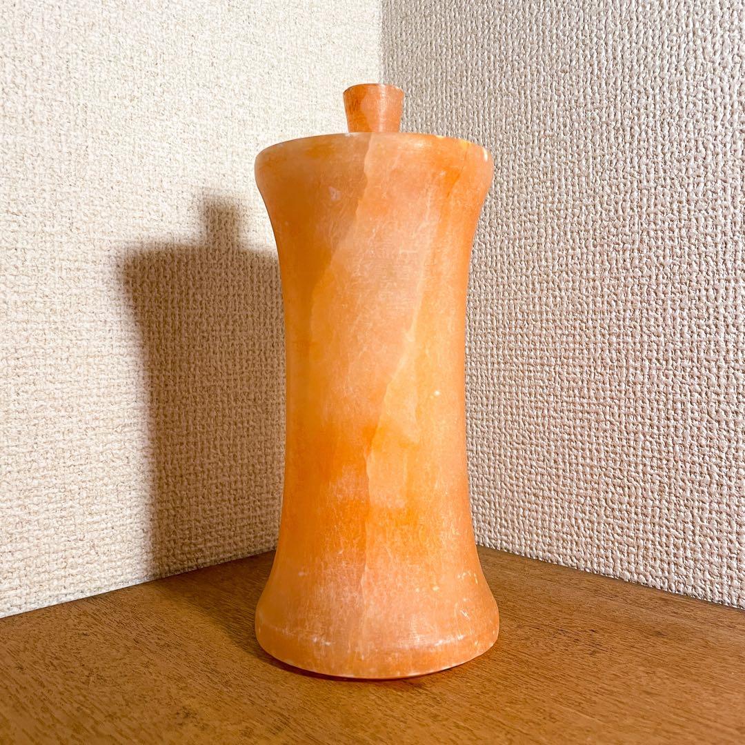 【19世紀後半】スペイン製アルバスター容器 オレンジ 半透明
