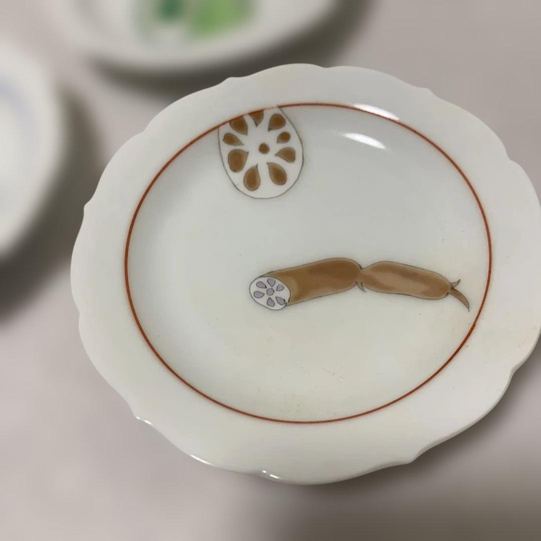 新品　深川製磁　野菜　枯梗渕小皿揃　　小皿 　　豆皿　三箱　　15枚
