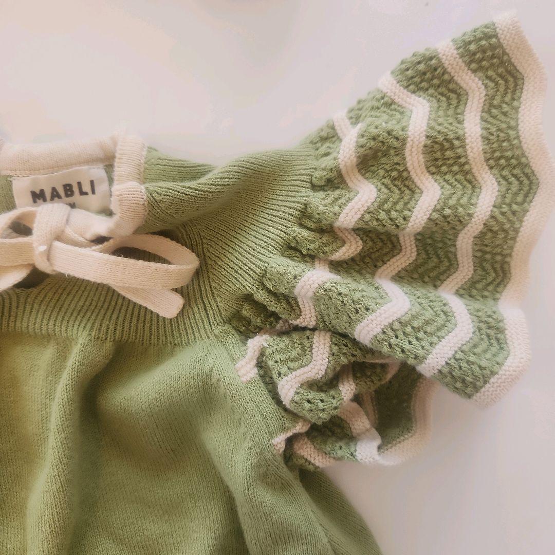 MABLI 23ss ロンパース ボンネット セット　コビト 小人 マブリ 緑