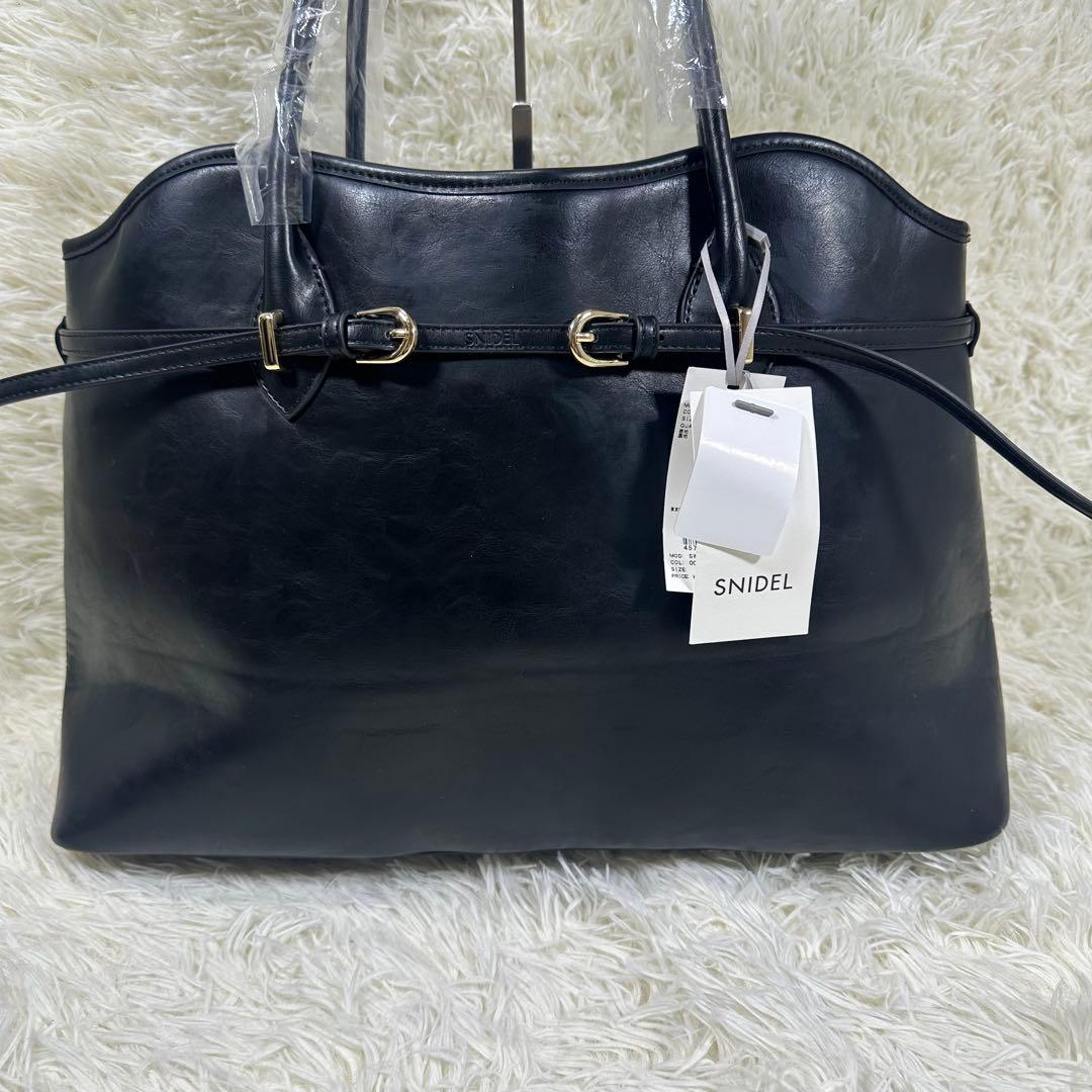 【最終価格新品】スナイデルタグ付きソフトベルトトートバッグ ブラック25SS