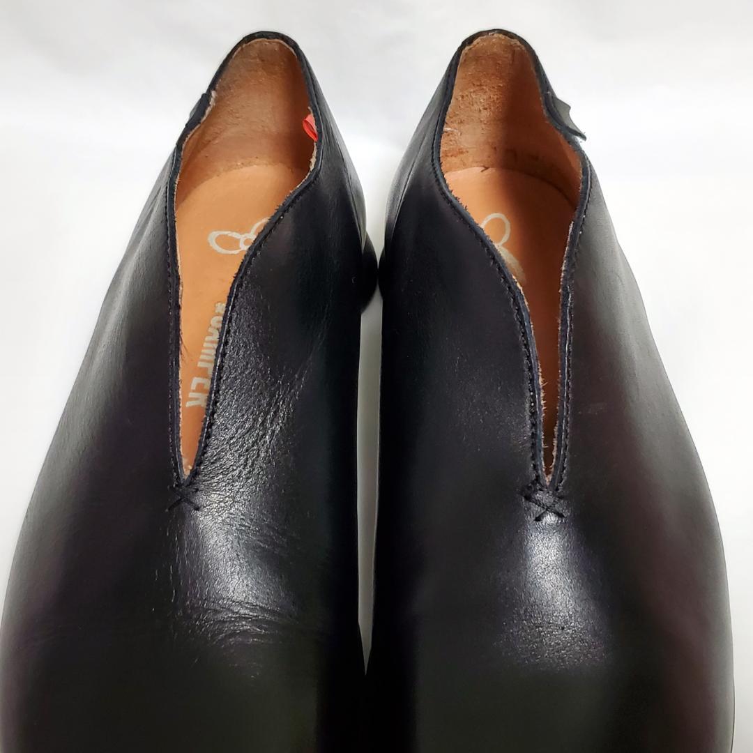 【美品】カンペール　フラットシューズ　ブラック　Vカット　38