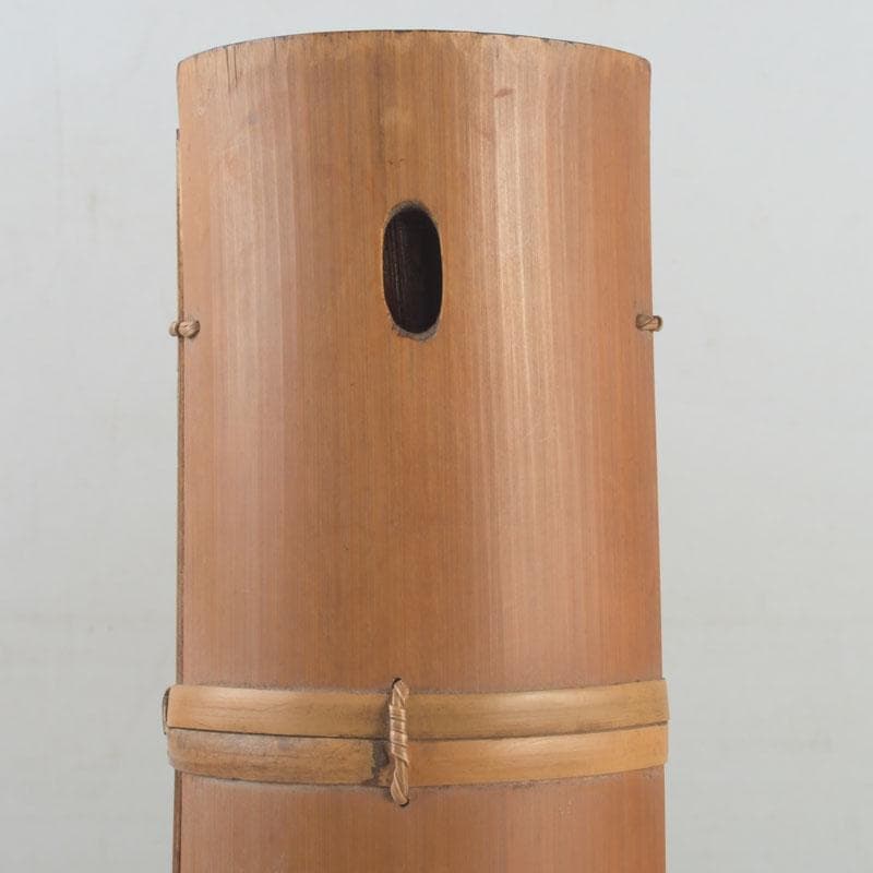 茶道具　石山旭波作　巾広長篭　花入　花篭　共箱　V　9719