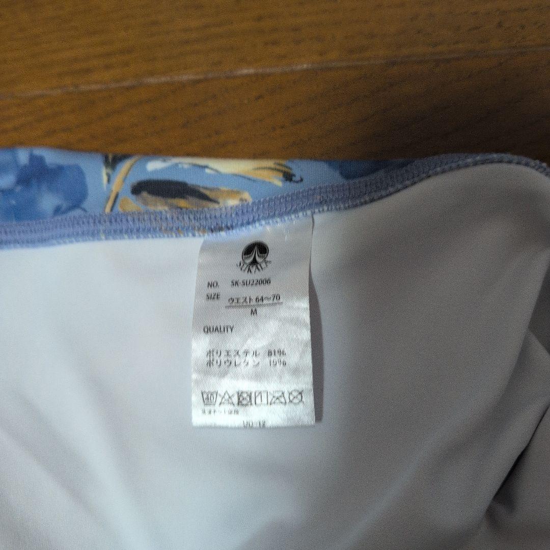 スカーラ　ヨガウェア　上下セット　花柄ブルー　　Mサイズ