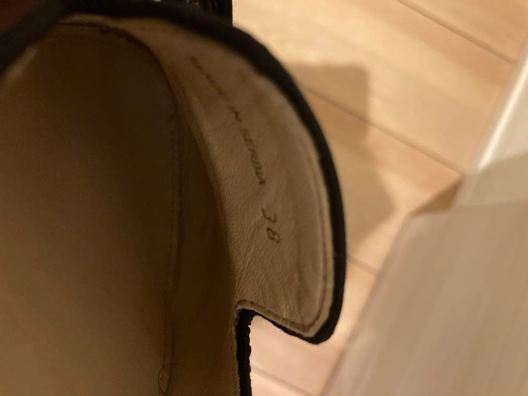 箱無し　美品　PRADAプラダ　フラットシューズ　パンプス　リボン　ブラック 黒