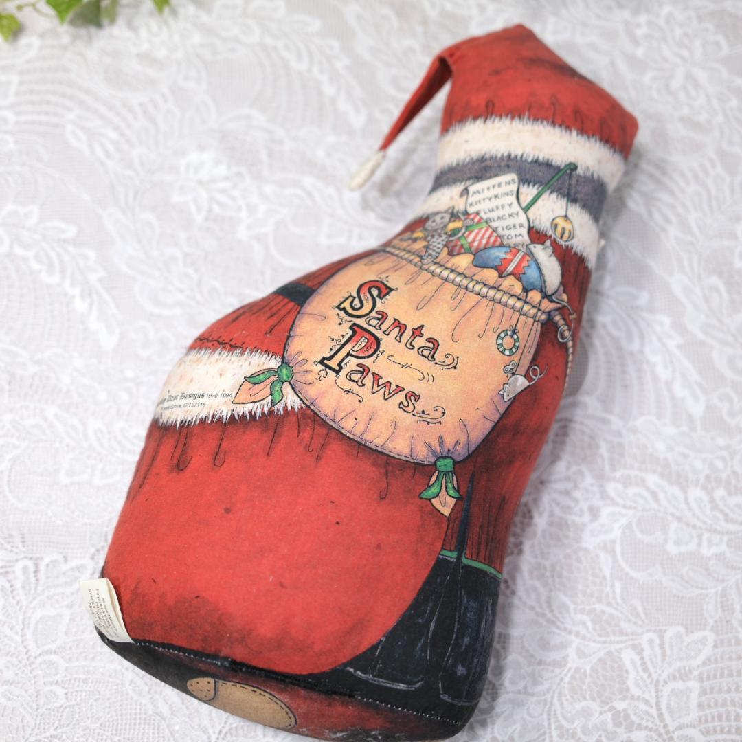 【未使用】アメリカ製 猫サンタクロース ドアストッパー
