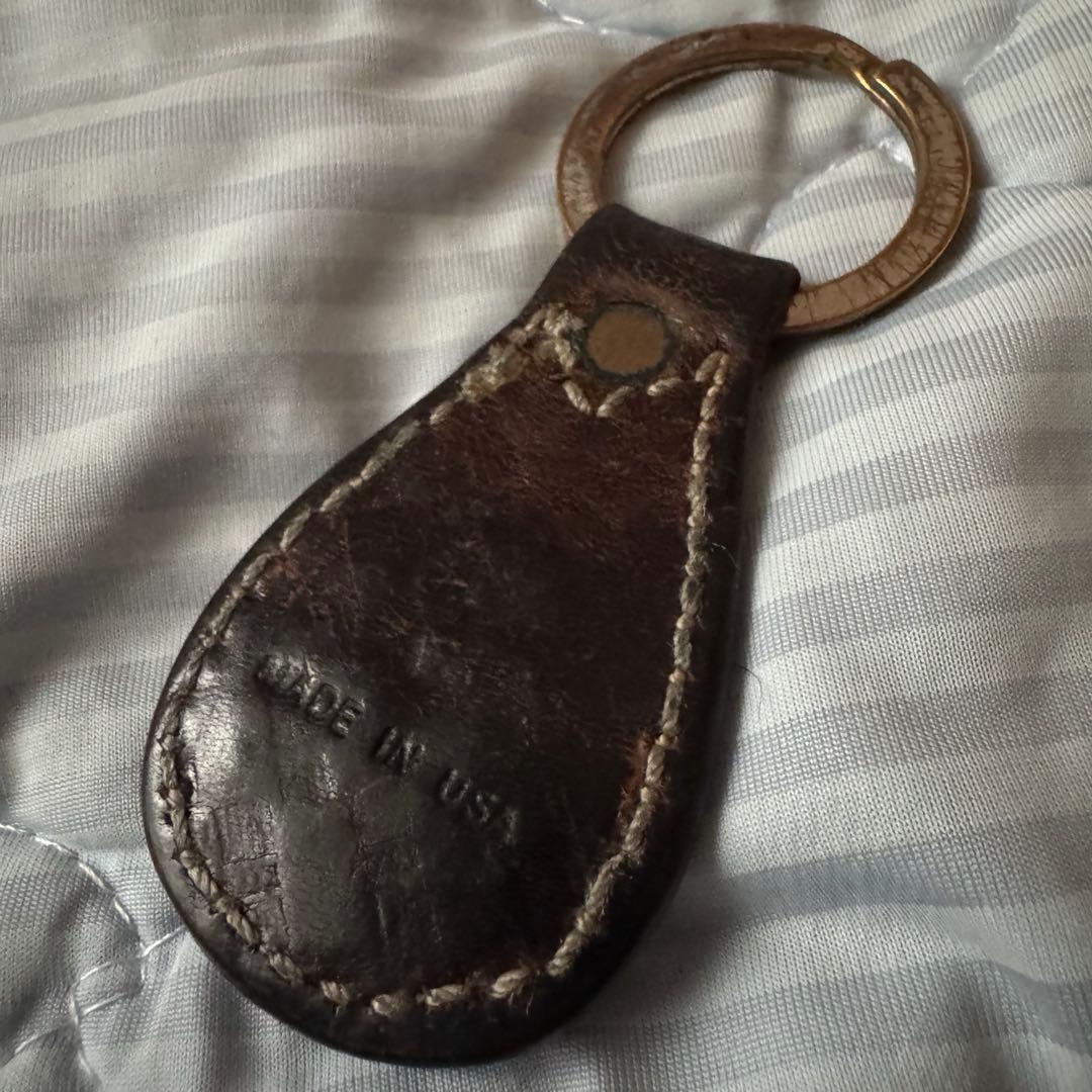 ダブルアールエル　アメリカ製　レザーキーホルダー