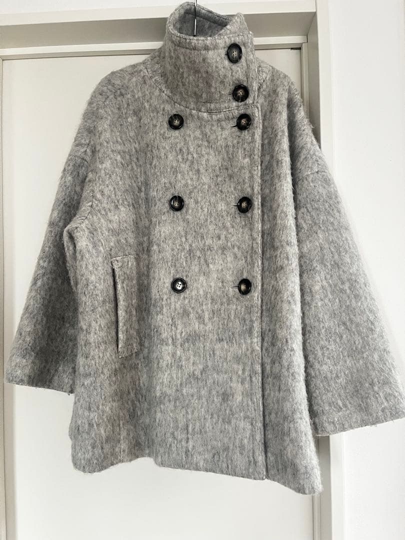 COLLAGE GALLARDAGALANTE シャギーコート（ライトグレー）