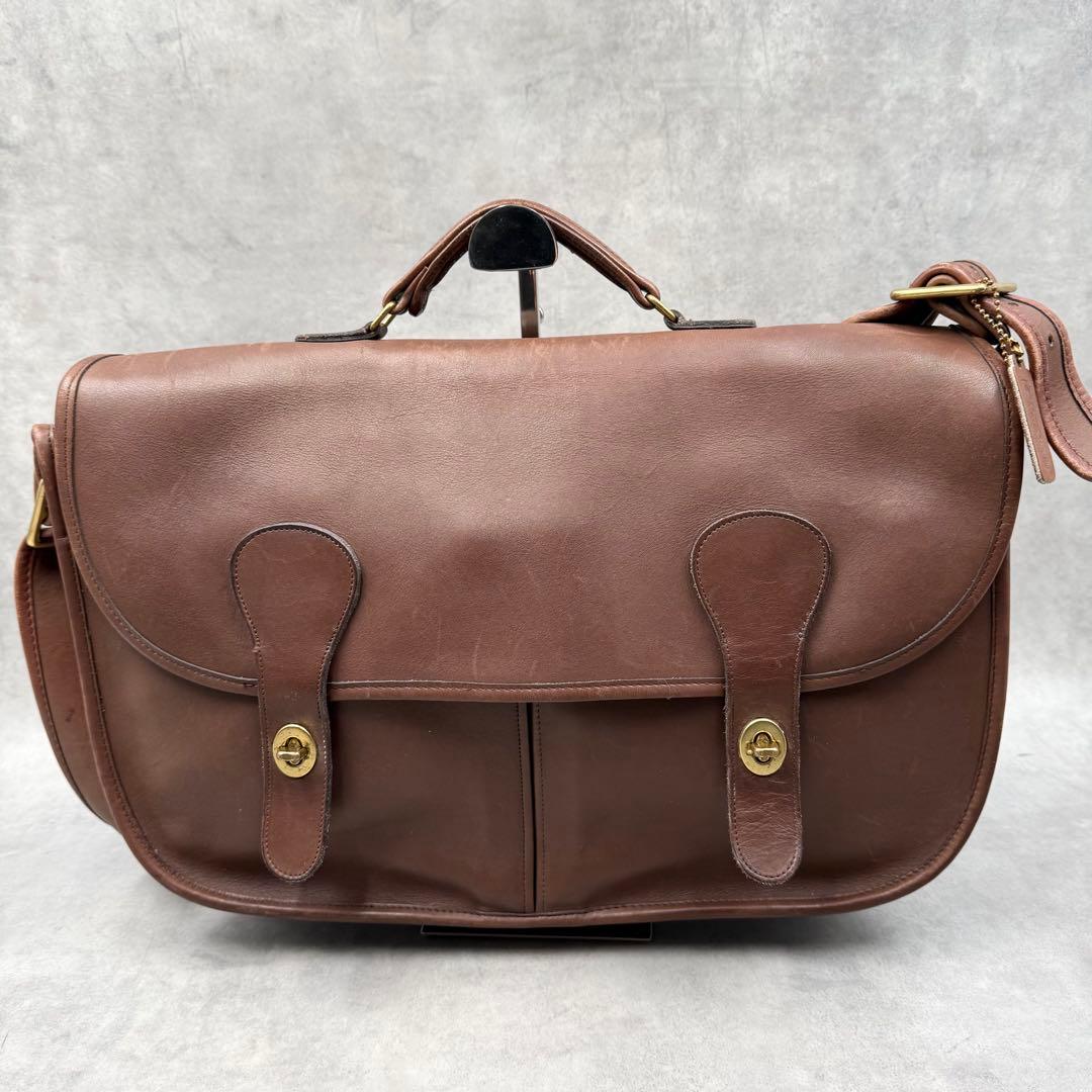 コーチ メトロポリタン ビジネスバッグ ブラウン レザー ターンロック