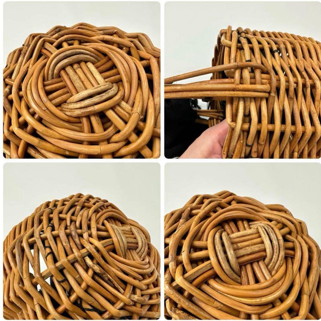 良品 ebagos エバゴス バケツ バッグ カゴ リネンかぶせ ミラー付き