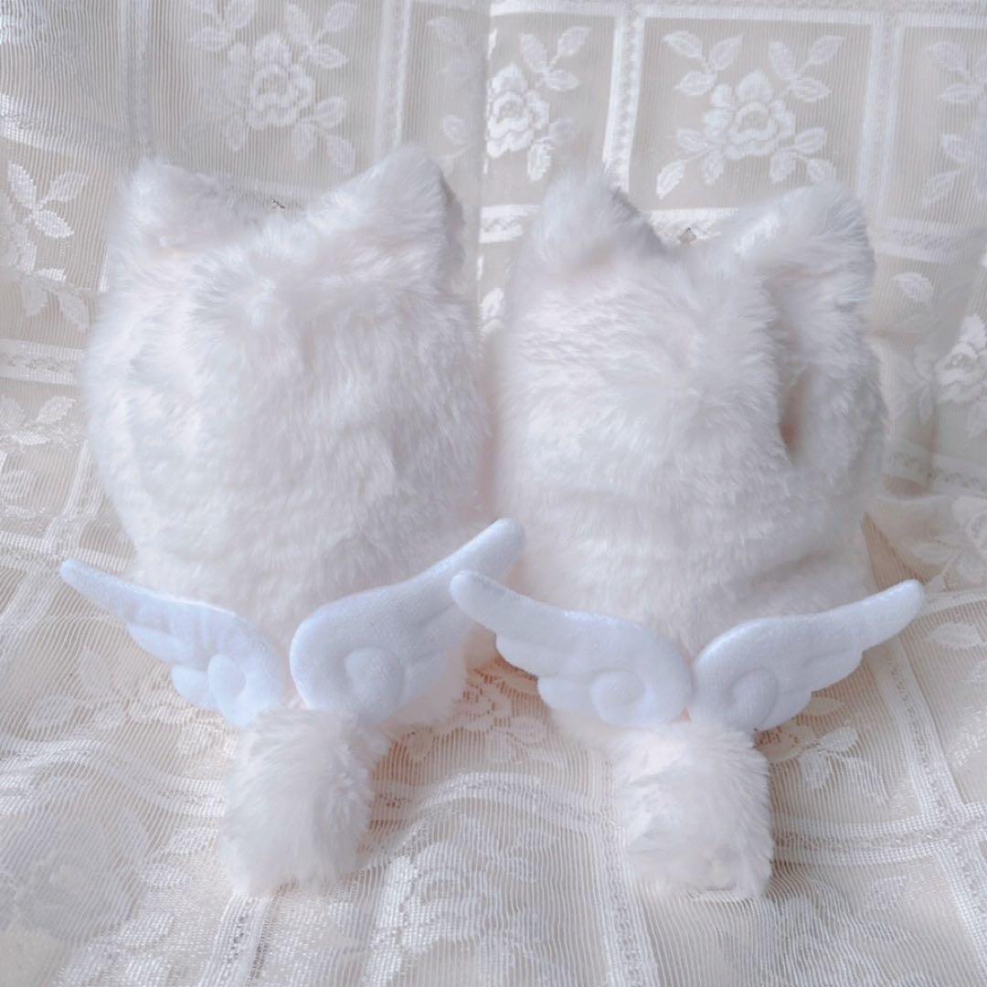 b.200 ぬい服 12cm ちびぐるみ 着ぐるみ おすわり 白猫セット