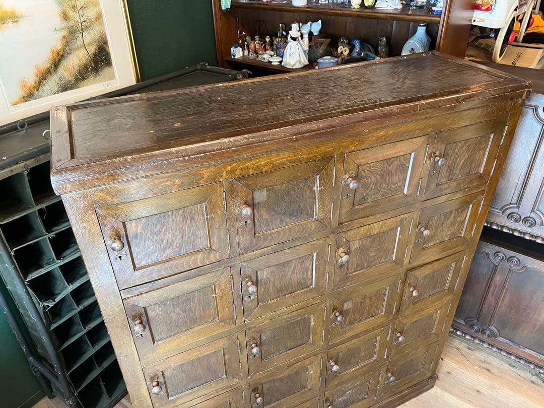 希少 多収納 木製 ロッカー インテリア アンティーク ビンテージ 昭和レトロ