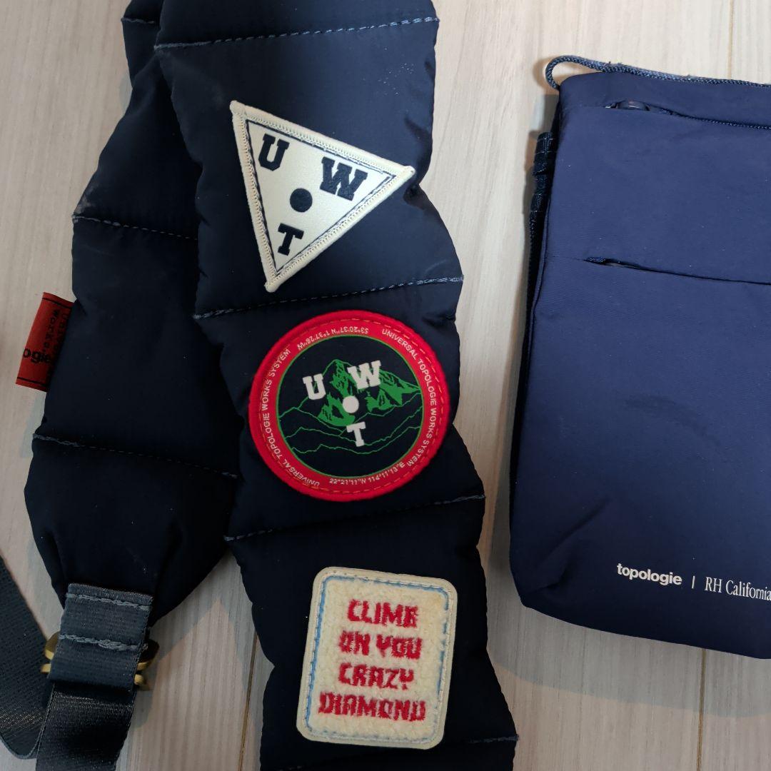 き*も様 【使用数回】topologie パッチ付きネイビー小型バッグ