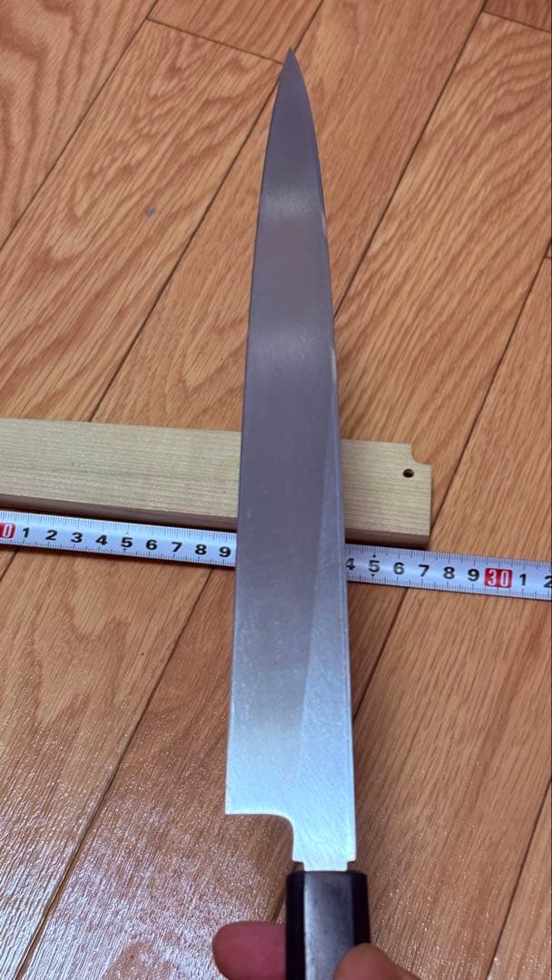 むきものと柳刃包丁　9寸　27cm 白鋼　白ニ　鏡面