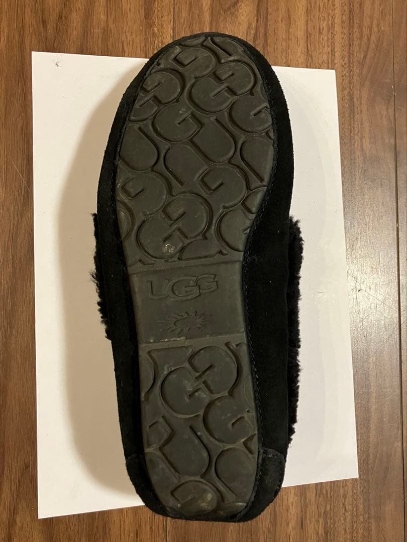 【1度のみ着用】Ansley UGG Braid モカシン 黒 24㎝ USA7