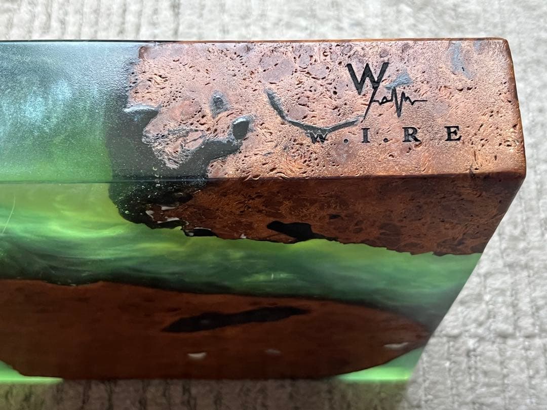 wire ウィレ ウッドレジンプレート 植物 アガベ 塊根植物 台座 美品