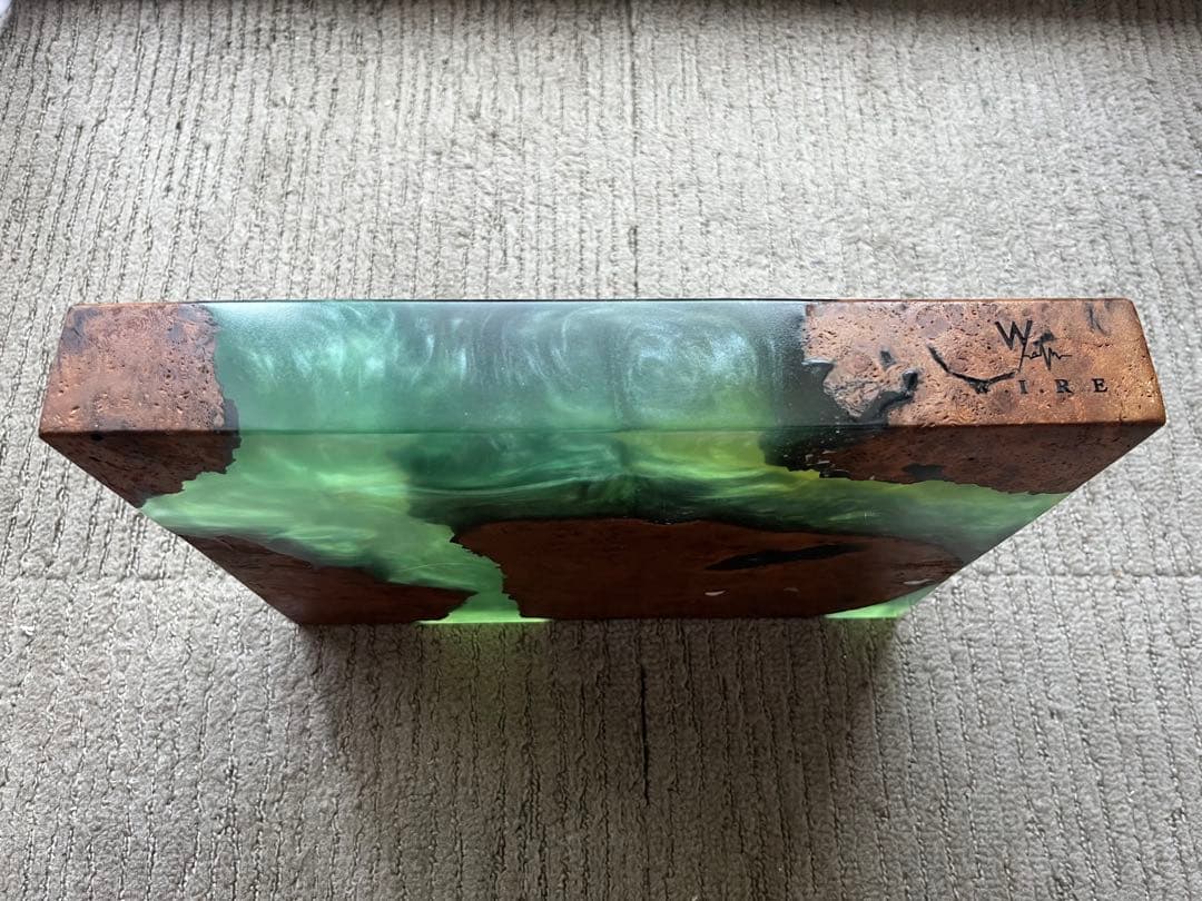 wire ウィレ ウッドレジンプレート 植物 アガベ 塊根植物 台座 美品