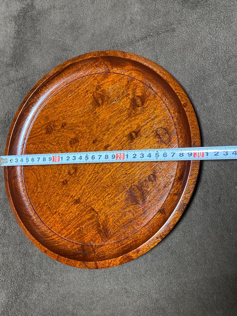 花梨　玉杢　浅盆　盆　トレー　30cm