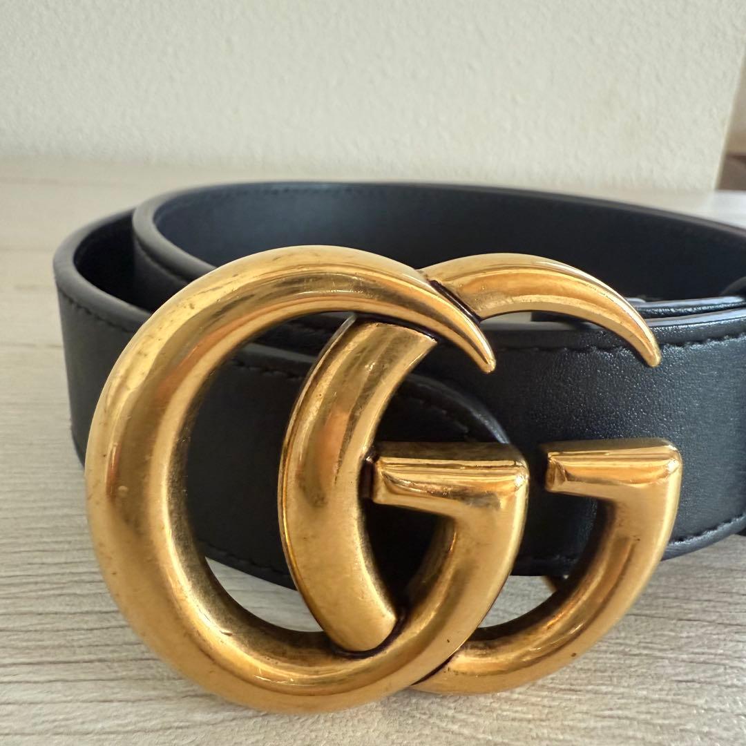 GUCCI グッチ ダブルG ワイドベルト ゴールド AP00T 1000