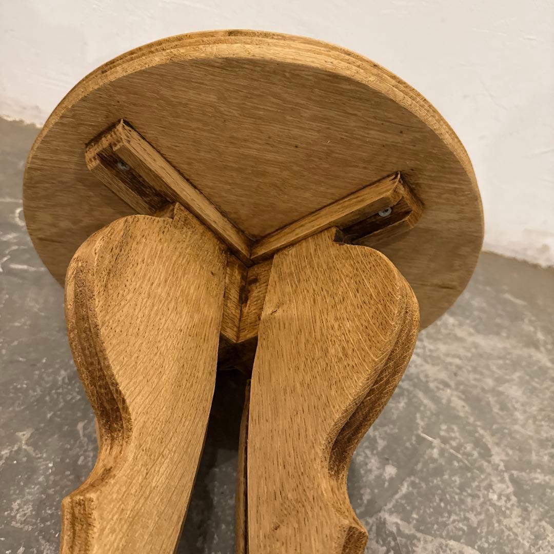 ヴィンテージ　サイドテーブル　剥離　ラウンド　花台