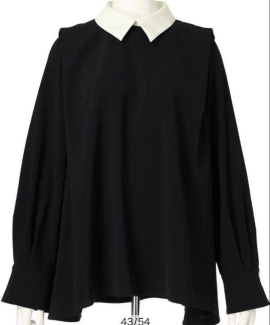 新品　CADUNE カデュネ　ネイビー　3way襟付きブラウス　セレモニー　濃紺