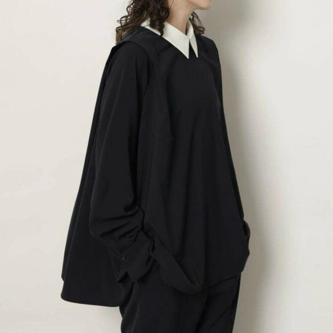 新品　CADUNE カデュネ　ネイビー　3way襟付きブラウス　セレモニー　濃紺