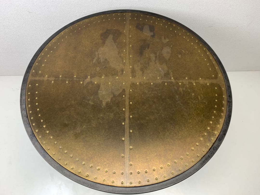 関家具 エルマ ラウンドサイドテーブル60 真鍮板 Φ60cm