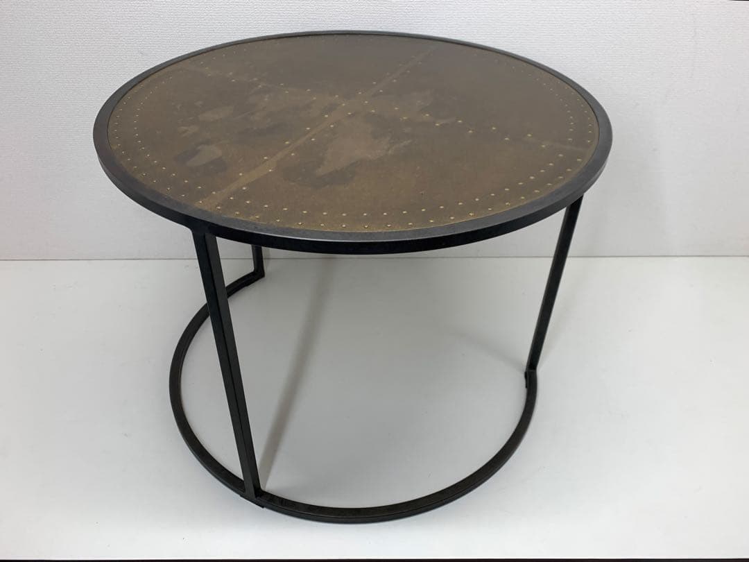 関家具 エルマ ラウンドサイドテーブル60 真鍮板 Φ60cm