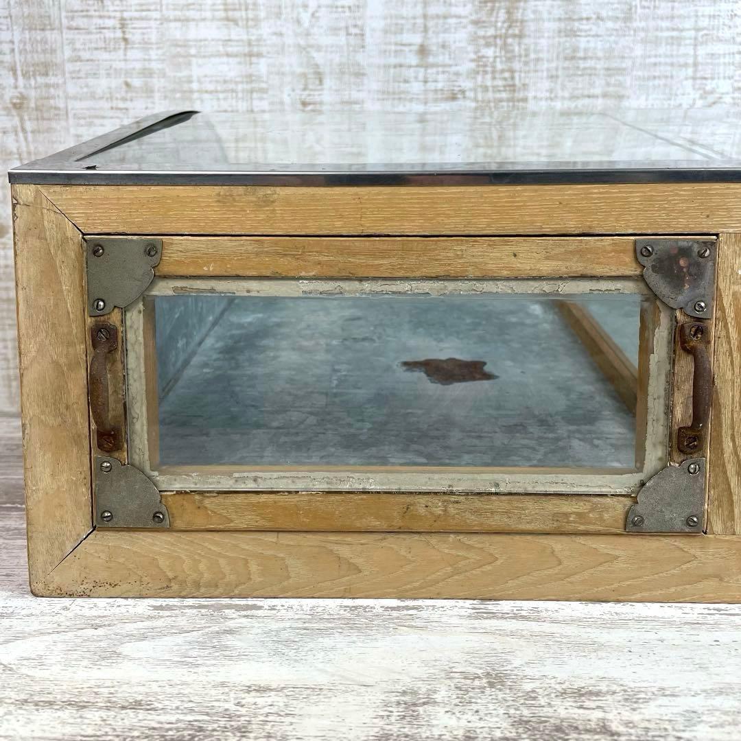 昭和レトロ　駄菓子屋ガラスケース　ショーケース　陳列棚　ビンテージ　古家具